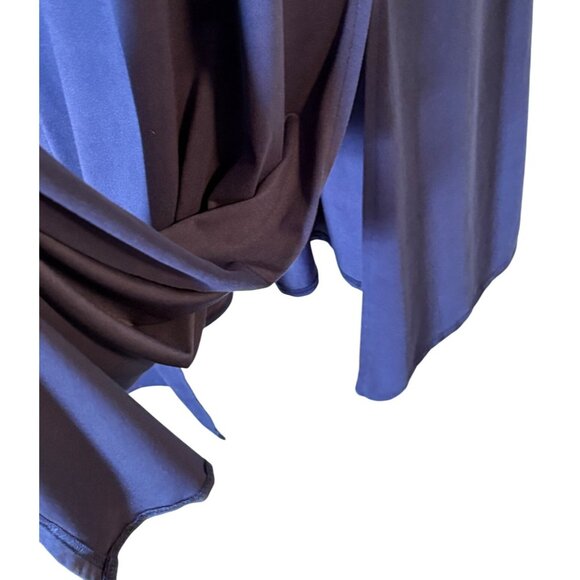 Navy Blue Sleeveless Cotton Maxi Dress Wrap Empire Waist Size 4XL Stretchy Comfy - Picture 4 of 7